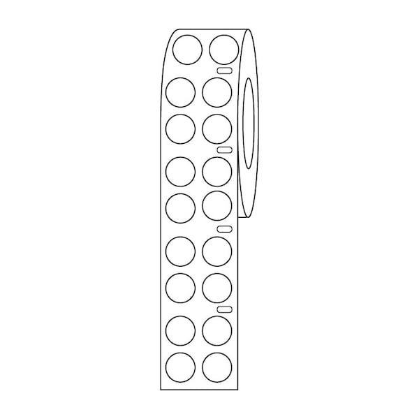 Label Roll, Cryo, Direct Thermal, 9.5mm Dots, for 1.5mL Tubes, White, 1000PK